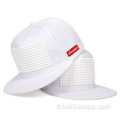 Casquette snapback en coton avec imprimé en caoutchouc